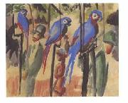 August Macke At the parrot oil painting reproduction